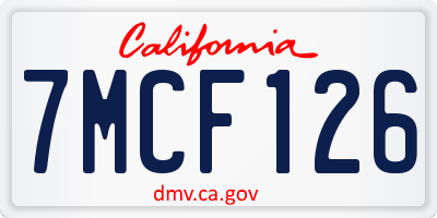 CA license plate 7MCF126