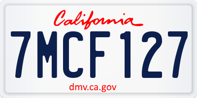 CA license plate 7MCF127