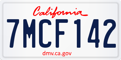 CA license plate 7MCF142