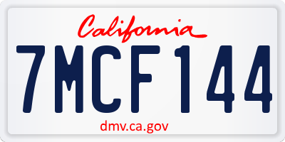 CA license plate 7MCF144