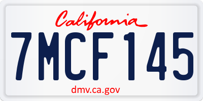 CA license plate 7MCF145