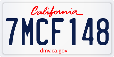 CA license plate 7MCF148