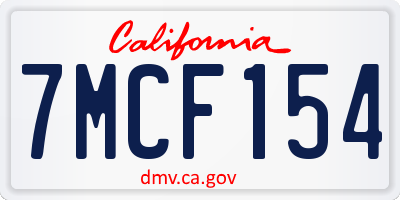 CA license plate 7MCF154