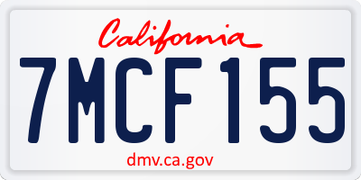 CA license plate 7MCF155