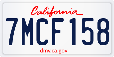 CA license plate 7MCF158