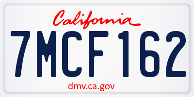 CA license plate 7MCF162