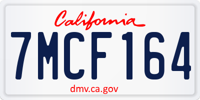 CA license plate 7MCF164