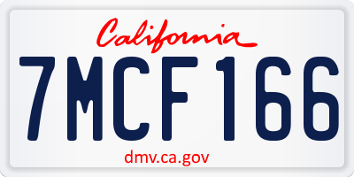 CA license plate 7MCF166