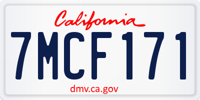 CA license plate 7MCF171