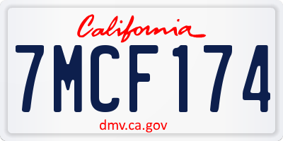 CA license plate 7MCF174