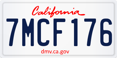 CA license plate 7MCF176