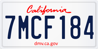 CA license plate 7MCF184