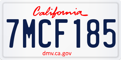 CA license plate 7MCF185