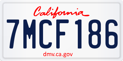 CA license plate 7MCF186