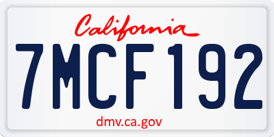 CA license plate 7MCF192