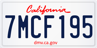 CA license plate 7MCF195