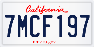 CA license plate 7MCF197