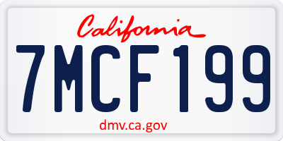 CA license plate 7MCF199