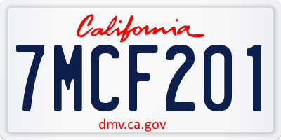 CA license plate 7MCF201