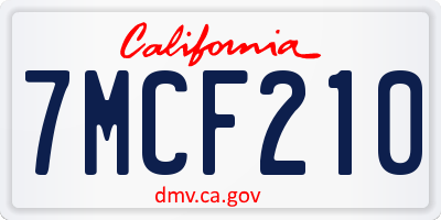 CA license plate 7MCF210