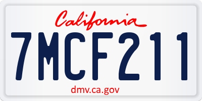 CA license plate 7MCF211