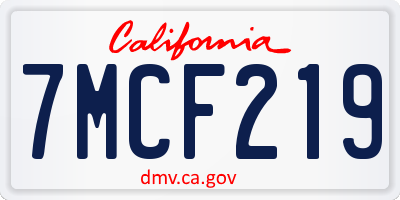 CA license plate 7MCF219