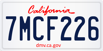 CA license plate 7MCF226