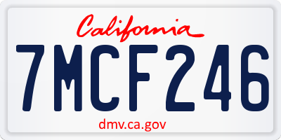 CA license plate 7MCF246