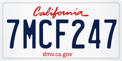 CA license plate 7MCF247
