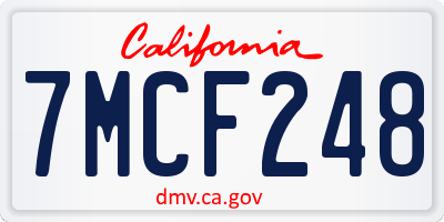 CA license plate 7MCF248