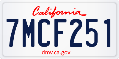CA license plate 7MCF251