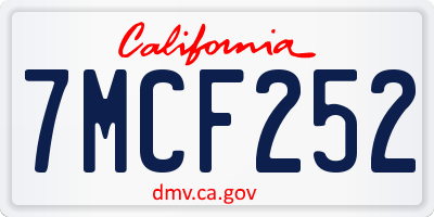 CA license plate 7MCF252