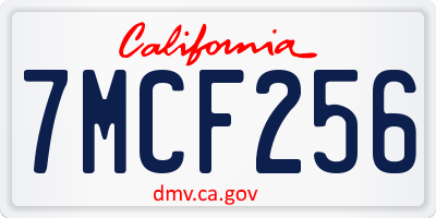 CA license plate 7MCF256