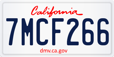 CA license plate 7MCF266