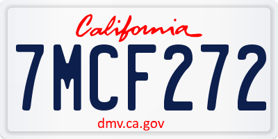 CA license plate 7MCF272