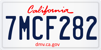 CA license plate 7MCF282