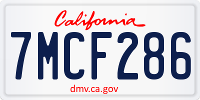 CA license plate 7MCF286