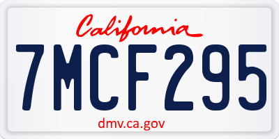 CA license plate 7MCF295