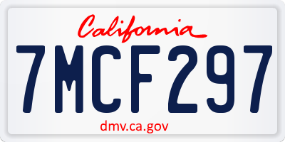 CA license plate 7MCF297
