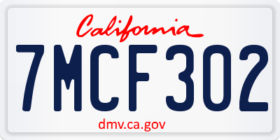 CA license plate 7MCF302
