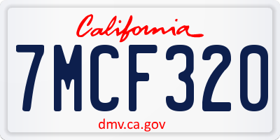 CA license plate 7MCF320