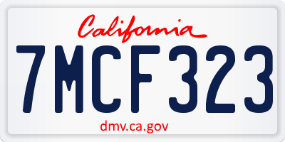 CA license plate 7MCF323