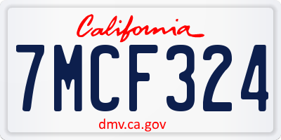 CA license plate 7MCF324