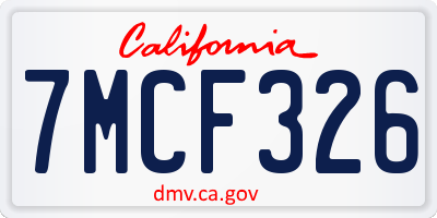 CA license plate 7MCF326