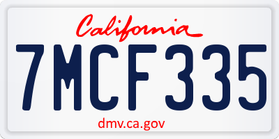 CA license plate 7MCF335