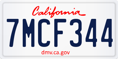 CA license plate 7MCF344