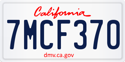 CA license plate 7MCF370