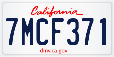 CA license plate 7MCF371