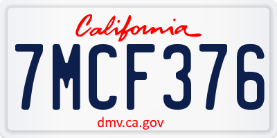 CA license plate 7MCF376