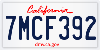 CA license plate 7MCF392